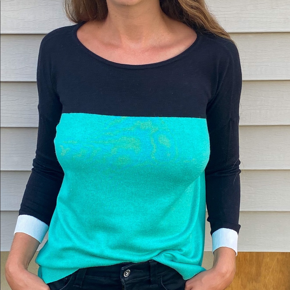 XXSP green and black 3/4 sleeve shirt from loft